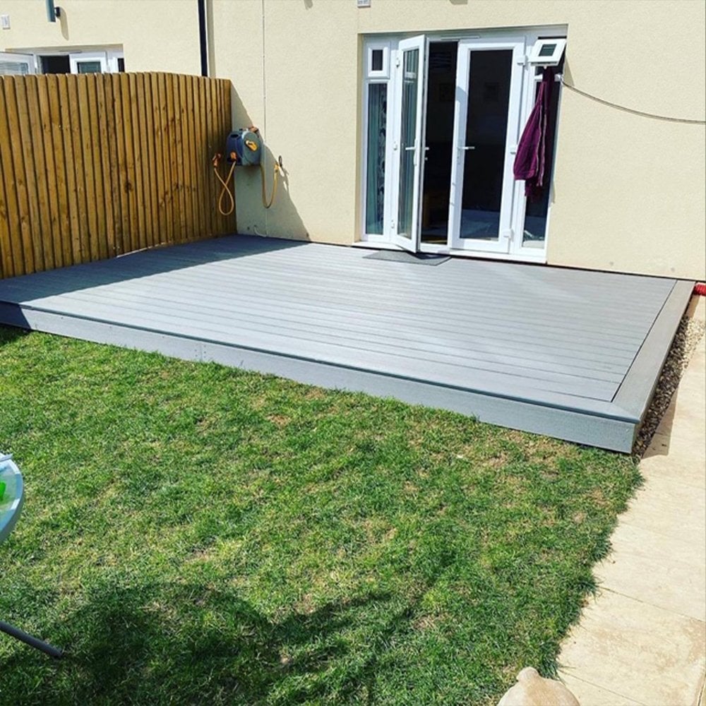 Cladco stone grey decking in hollow