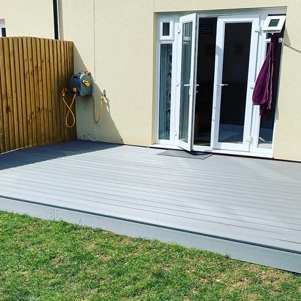 Cladco stone grey decking in hollow