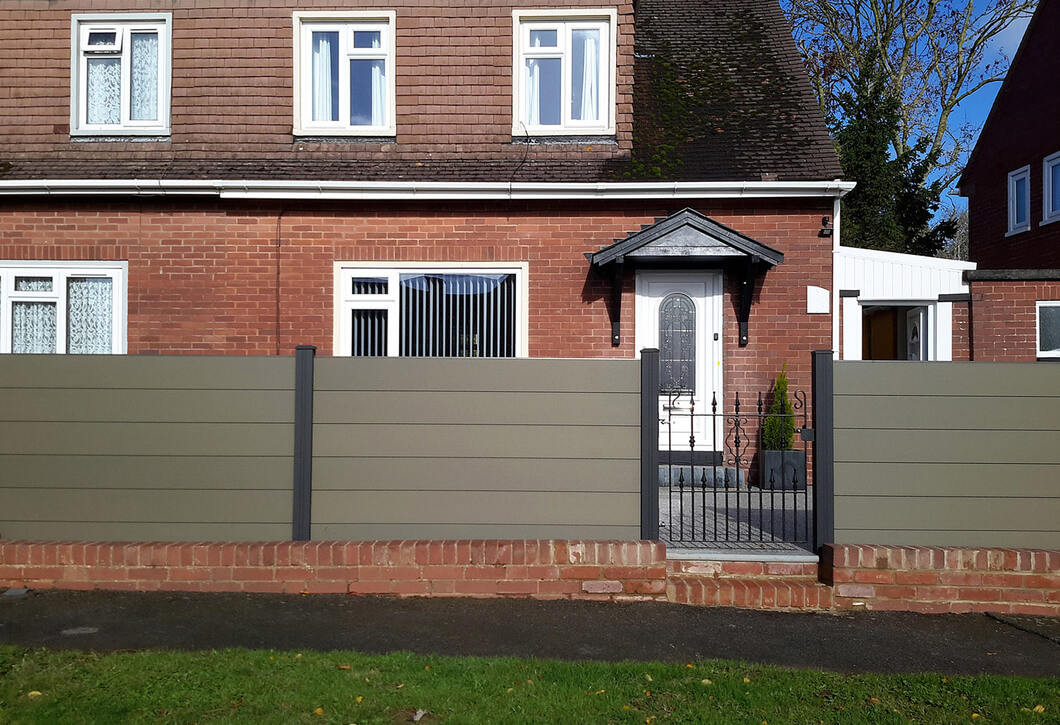 House with composite fencing