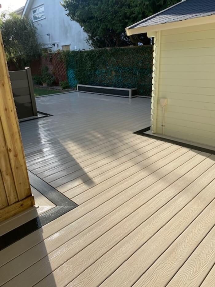 Decking Boards with an Olive Green Picture Frame