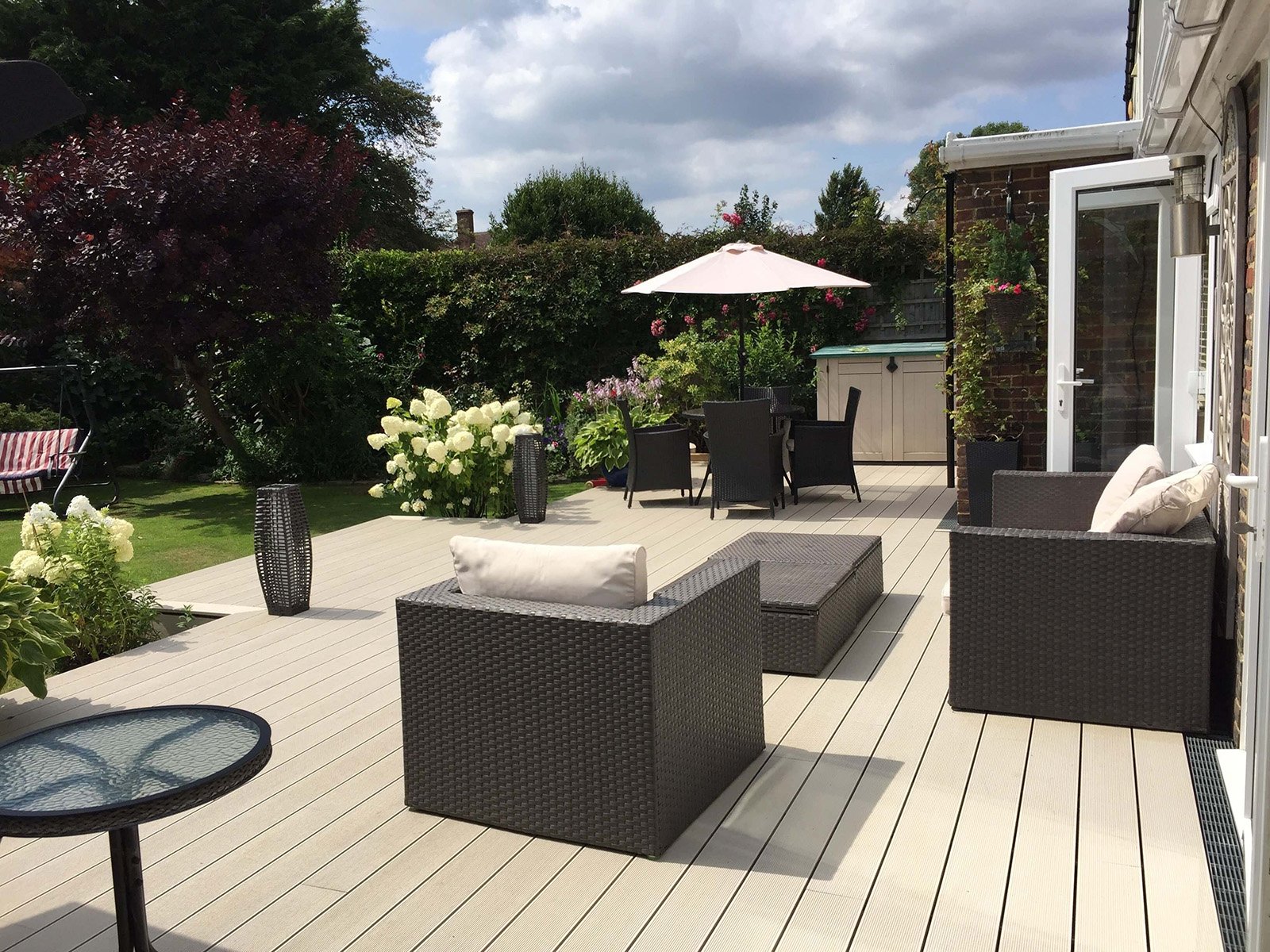 Cladco Composite Decking Boards in Ivory.