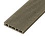 2.4m Woodgrain Effect Reversible Composite Decking Board in Olive Green