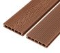 4m Woodgrain Effect Reversible Composite Decking Board in Redwood