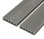 4m Woodgrain Effect Reversible Composite Decking Board in Stone Grey