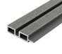 2.5m Slatted Wall Cladding Double End Profile Trim Stone Grey