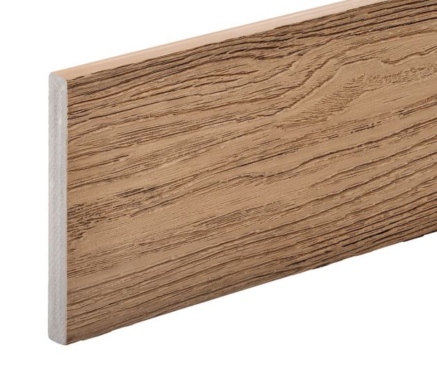 PVC-ASA Fascia board trim 140x15mm Woodgrain sanding Chestnut 3.6m