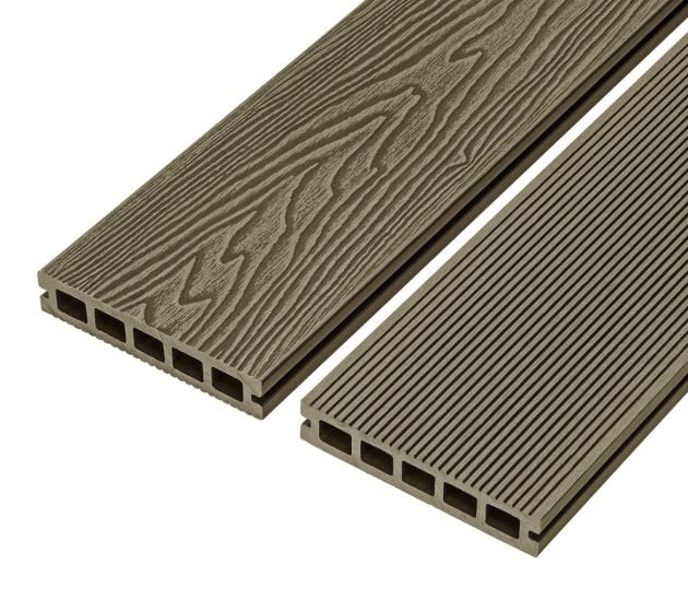 4m Woodgrain Effect Reversible Composite Decking Board