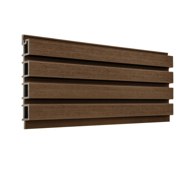 2.5m Composite Slatted Wall Cladding Panels Coffee