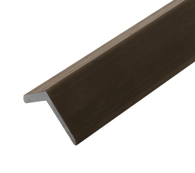 2.5m Composite Slatted Wall Cladding Corner Trim Walnut 