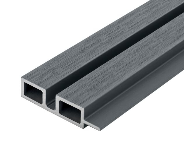 2.5m Slatted Wall Cladding Double End Profile Trim Silver Grey