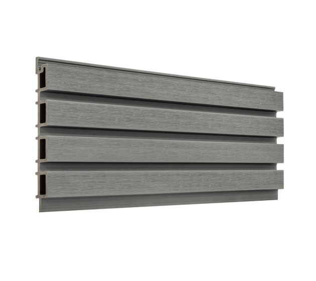 2.5m Composite Slatted Wall Cladding Panels Stone Grey