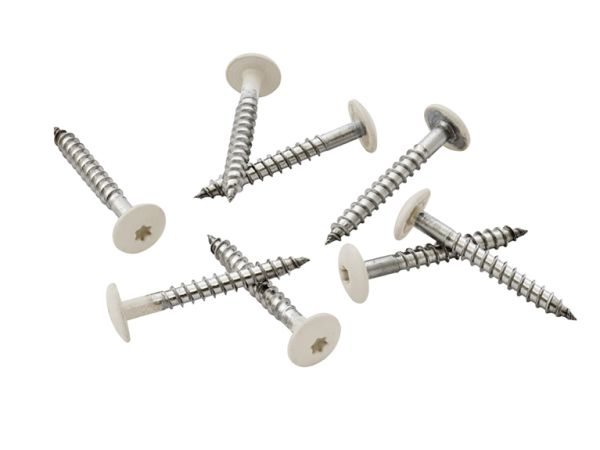 Pack of 100 39mm Stainless Steel Screw + Bit for Fibre Cement Cladding Boards