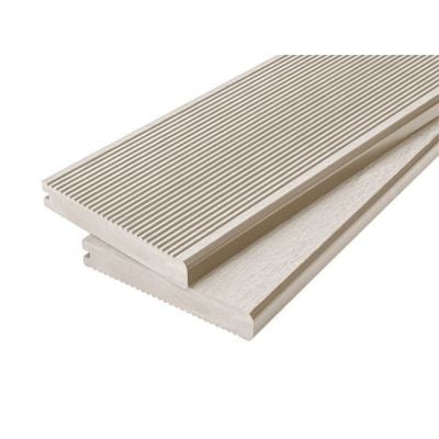 4m Solid Commercial Grade Bullnose Composite Decking Board in Ivory