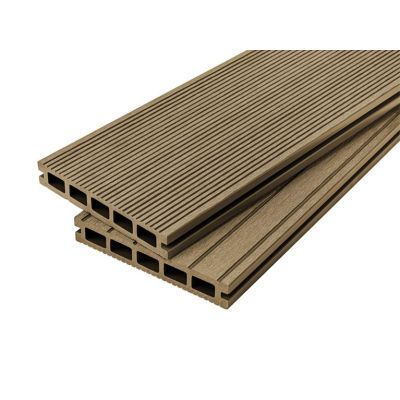 4m Hollow Domestic Grade Composite Decking Board in Teak