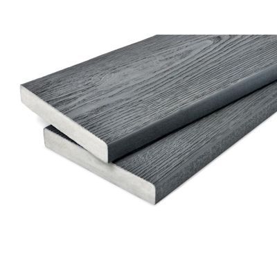PVC-ASA Decking board 200x32mm Woodgrain sanding Ash Grey 3.6m