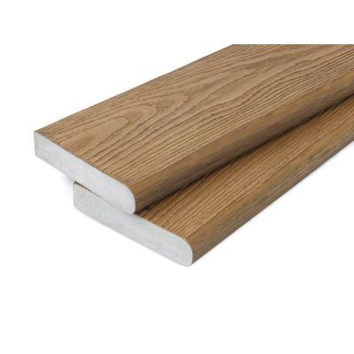 PVC-ASA Bullnose board 150x32mm Woodgrain sanding Chestnut 3.6m