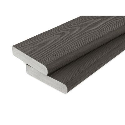 PVC-ASA Bullnose board 150x32mm Woodgrain sanding Ebony 3.6m