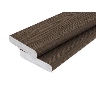 PVC-ASA Bullnose board 150x32mm Woodgrain sanding Walnut 3.6m