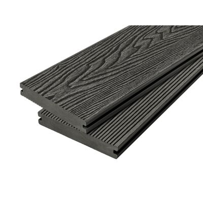 4m Solid Commercial Grade Composite Decking Board in Charcoal