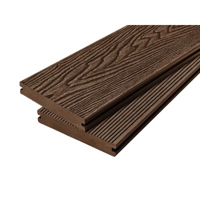 4m Reversible Solid Commercial Grade Composite Decking Board in Coffee