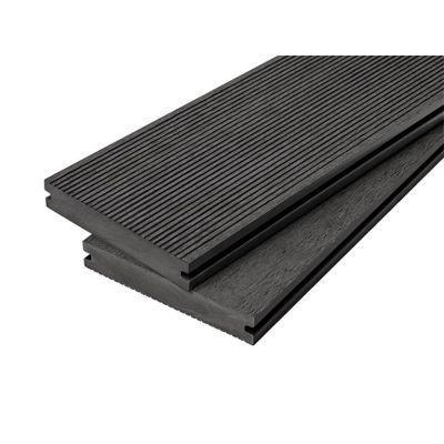 4m Solid Commercial Grade Composite Decking Board in Charcoal