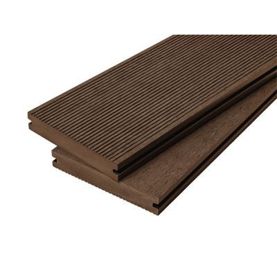 4m Solid Commercial Grade Composite Decking Board in Coffee
