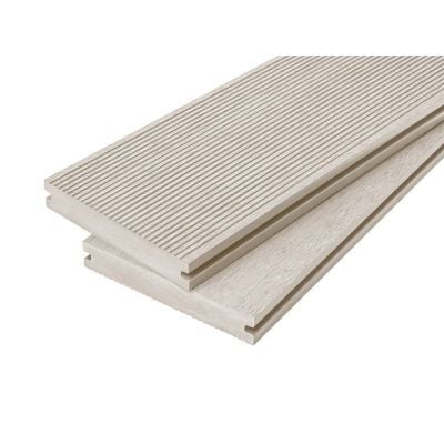 4m Solid Commercial Grade Composite Decking Board in Ivory