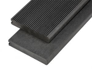 4m Solid Commercial Grade Bullnose Composite Decking Board in Charcoal