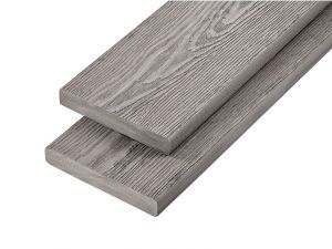 PVC-ASA Decking board 200x32mm Woodgrain sanding Silver Birch 3.6m