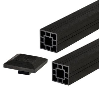 3m Composite Fence Panel Posts in Charcoal
