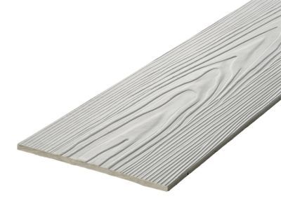 Fibre Cement Wall Cladding, Light Grey woodgrain 210mm x 8mm, 3.66m length