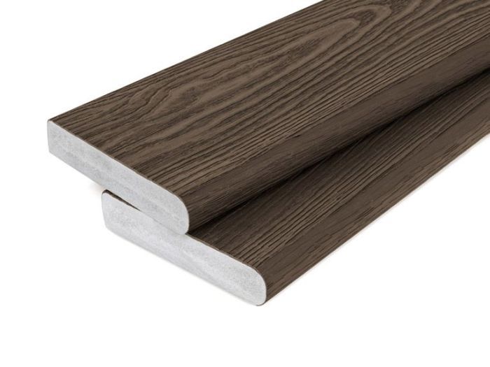 3.6m Premium Woodgrain Effect Bullnose Board Capstock PVC-ASA