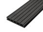 4m Hollow Grooved Composite Decking Board in Charcoal
