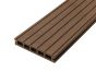 4m Hollow Grooved Composite Decking Board in Coffee
