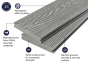 4m Solid Woodgrain Effect Reversible Composite Decking Board