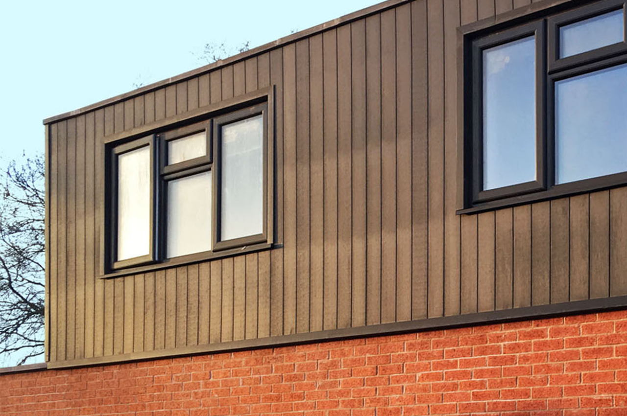 Two storey extension using Cladco Wall Cladding in Black Charcoal