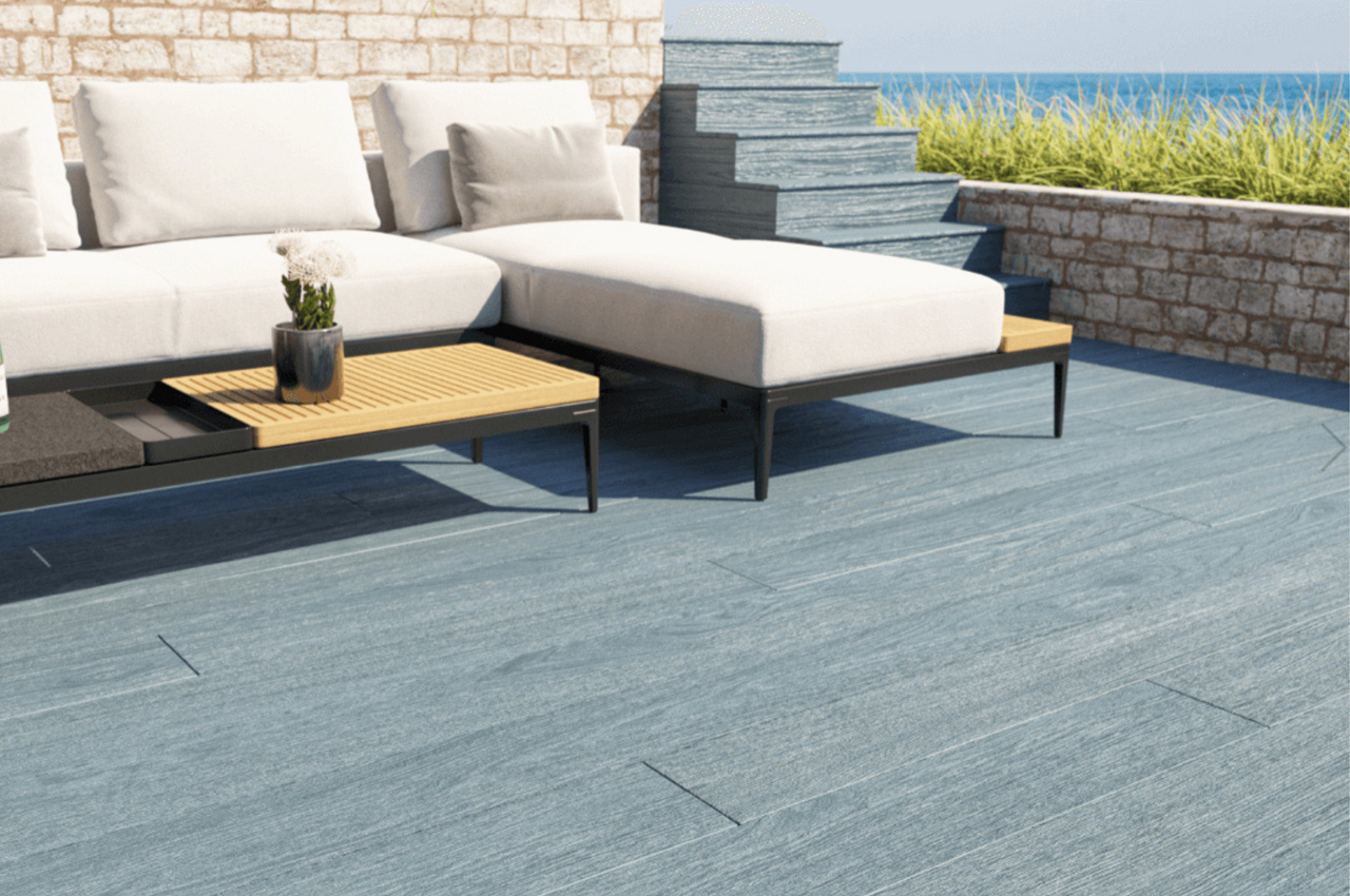 Ash Grey Cladco Nordeck Decking Boards help create an attractive outdoor lounge area 