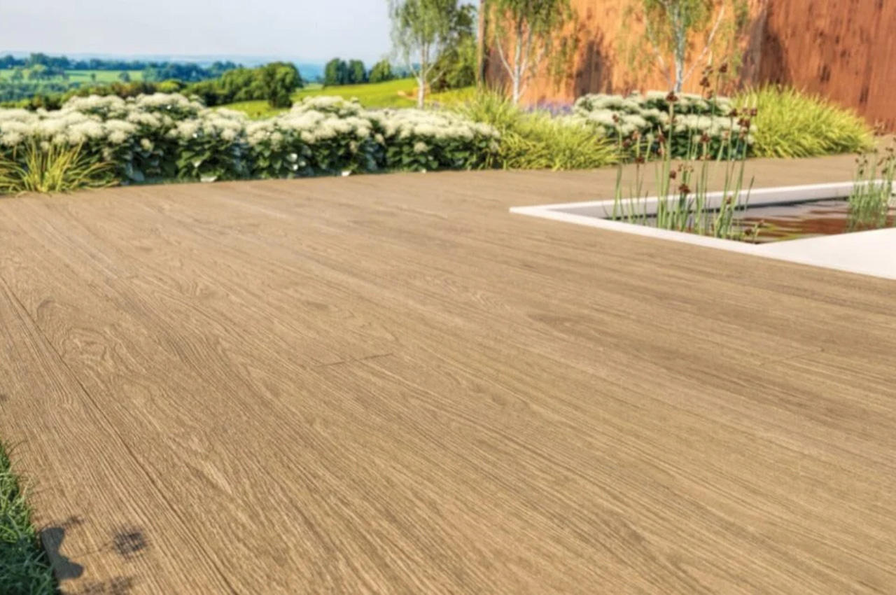 Cladco Nordeck Decking Boards in Cedar create an attractive, timber like deck