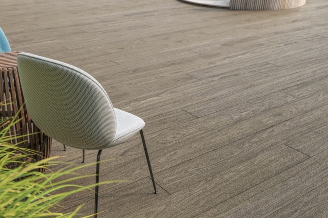 Cladco Nordeck Decking Boards in Chestnut create an attractive, rustic looking Decking without the hassle of maintaining it