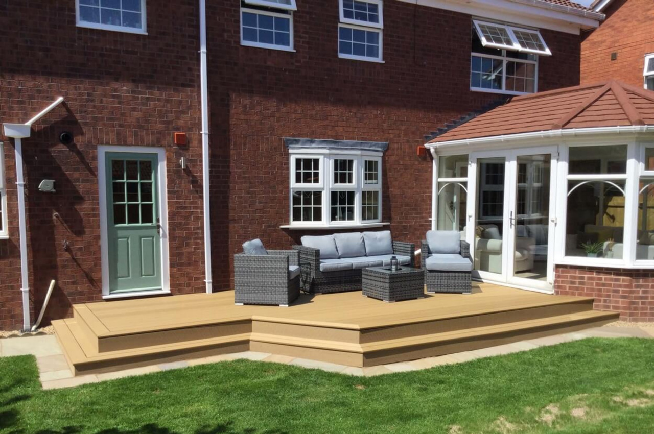 Teak Composite Decking Boards create an attractive Decking area 