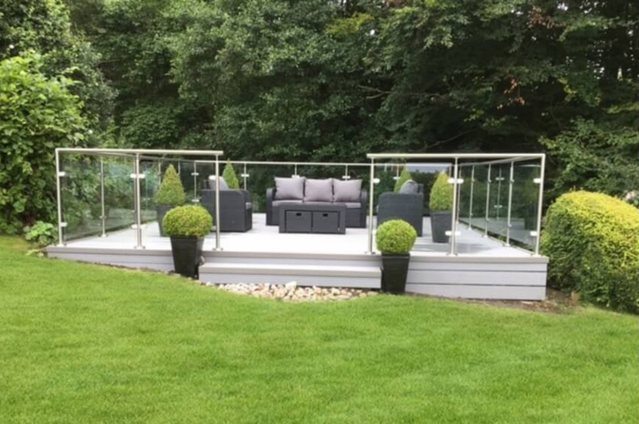 Cladco Composite Ivory Decking Boards create an attractive raised Decking platform