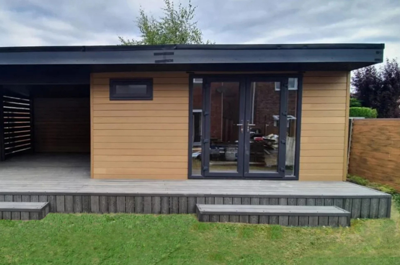 Double Garden Room | Cladco Composite Wall Cladding | @mh_garden_rooms
