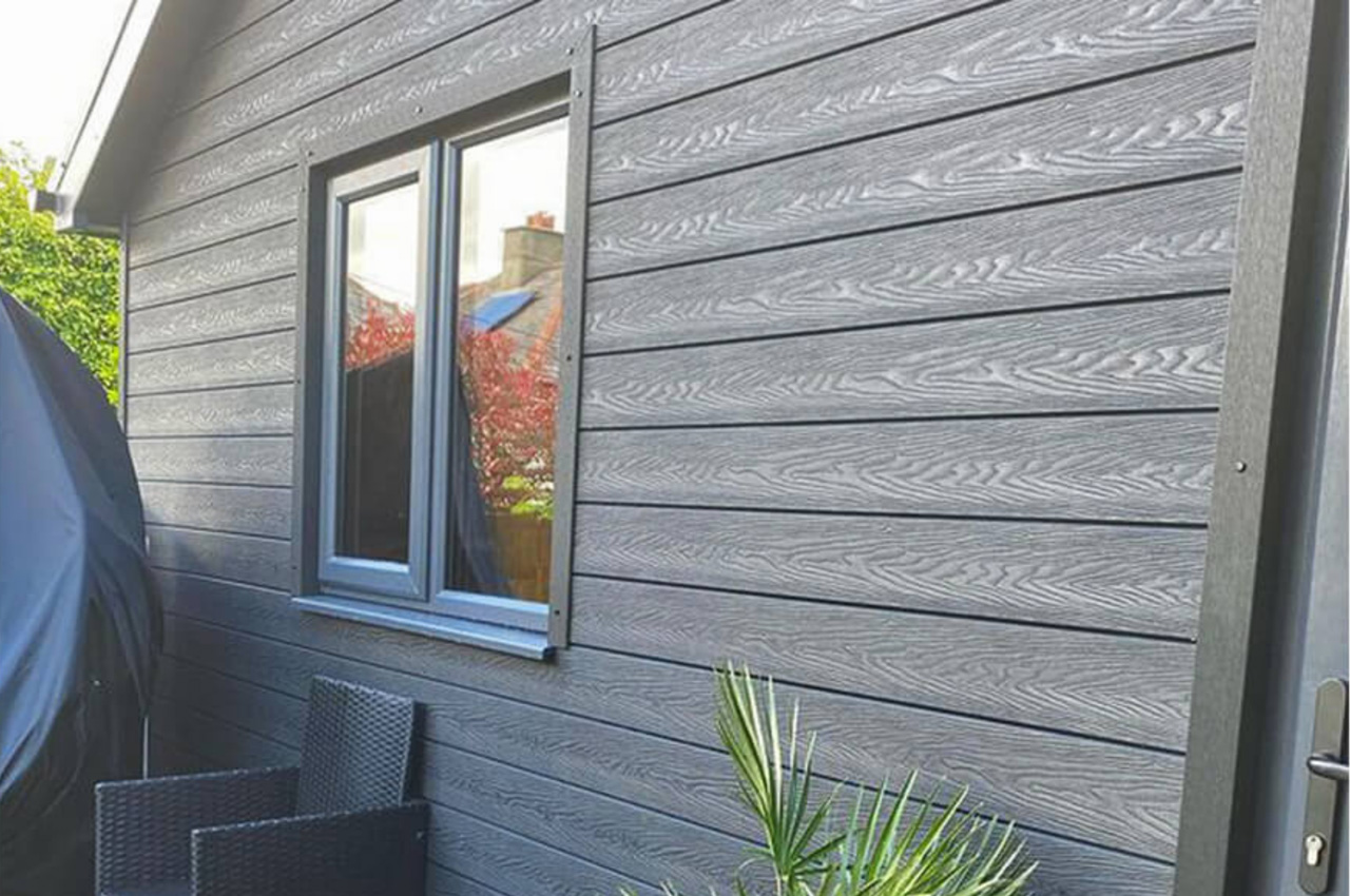 Charcoal Garden Room Design using Cladco Woodgrain Composite Boards