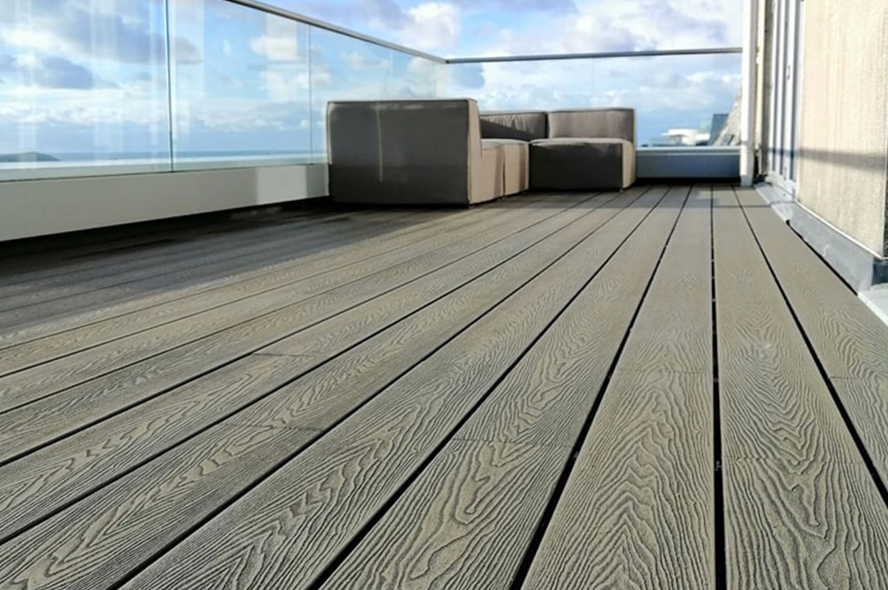 Balcony Decking Idea | Cladco Woodgrain Composite Decking in Olive Green