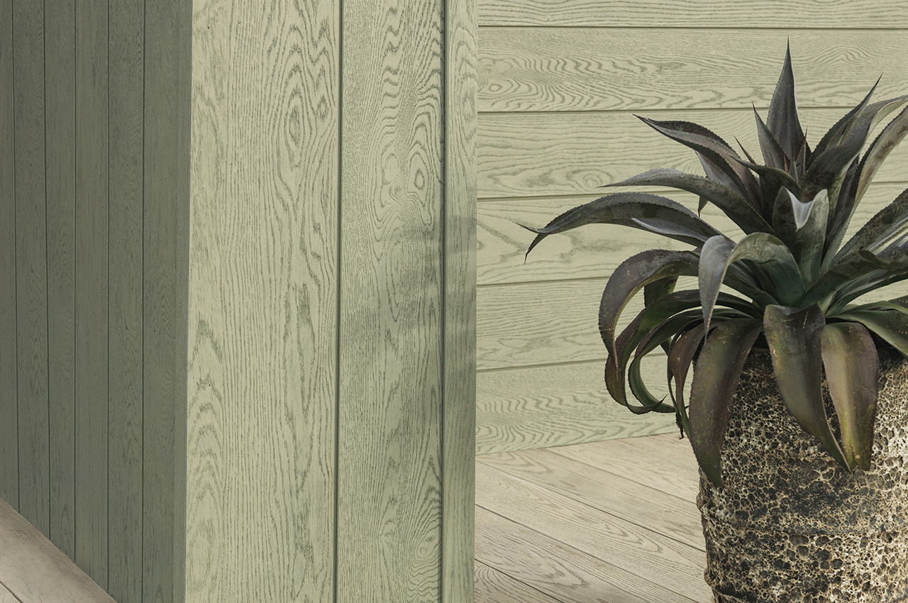 Coastal Home | Millboard® Envello Shadow Line+ Cladding in Sage Green