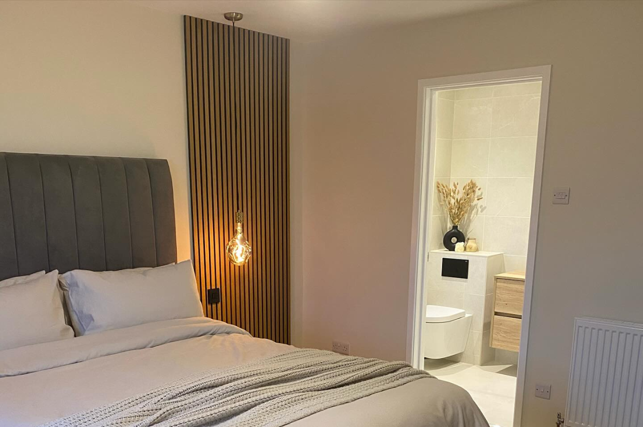Cosy Winter Bedroom | Cladco Internal Internal Slatted Wall Panels In Golden Pine