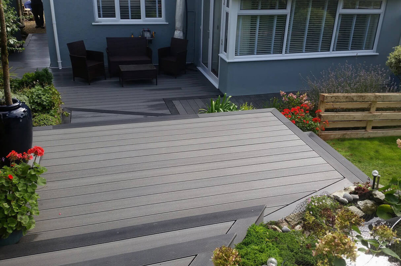 Cladco Stone Grey & Black Charcoal Decking Boards