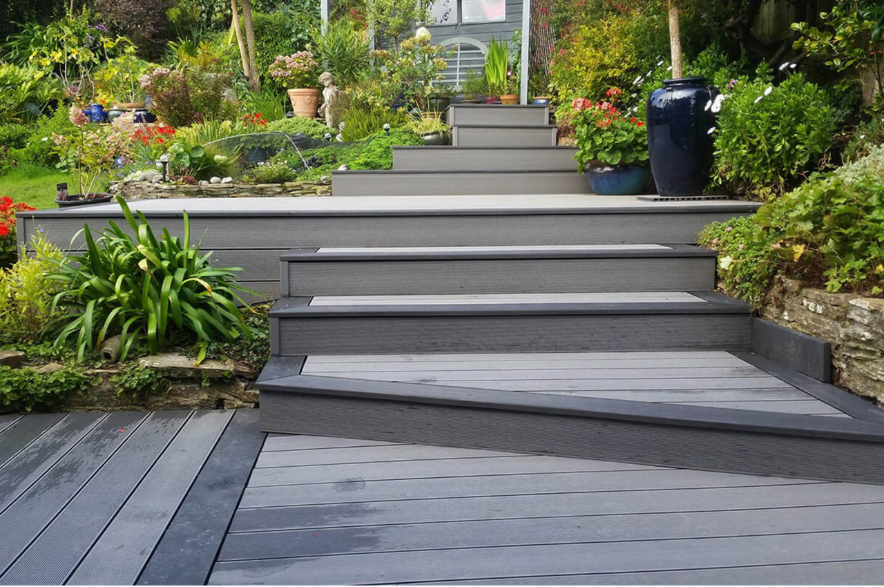 Cladco Stone Grey & Black Charcoal Decking Boards