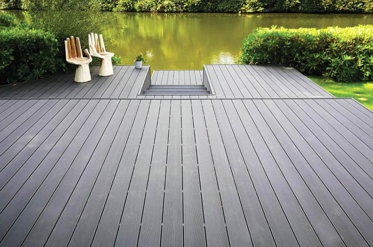 Cladco Profiles Charcoal Hollow Decking Boards.