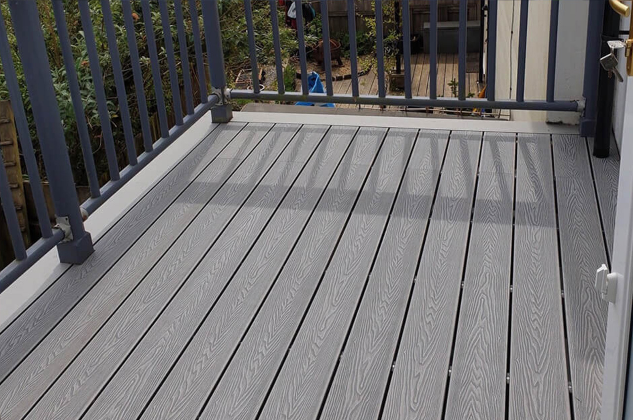 Cladco Woodgrain Decking Boards in Light Grey